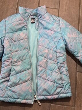 Girls' Light Blue & Pink Puffer Jacket - Kids Zero Exposure